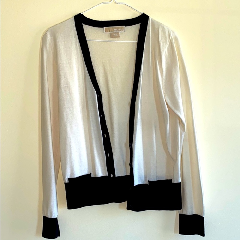 Michael Kors cream/black cardi, small